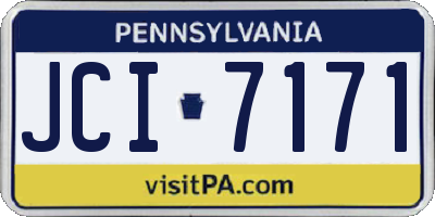 PA license plate JCI7171