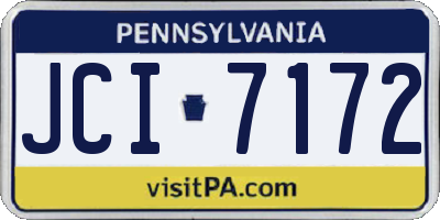 PA license plate JCI7172