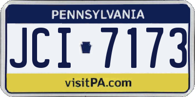 PA license plate JCI7173