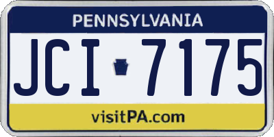 PA license plate JCI7175