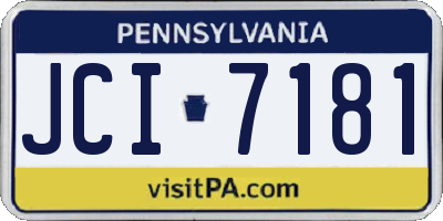 PA license plate JCI7181