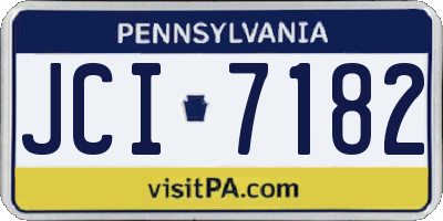 PA license plate JCI7182