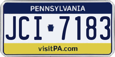 PA license plate JCI7183