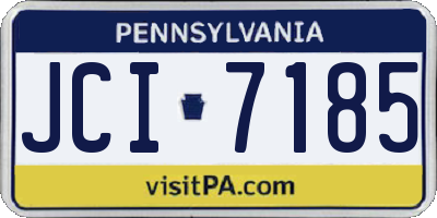 PA license plate JCI7185