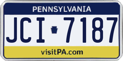 PA license plate JCI7187