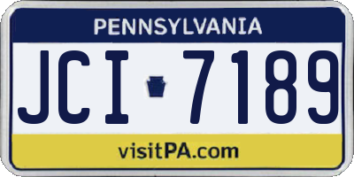 PA license plate JCI7189