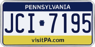 PA license plate JCI7195