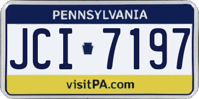 PA license plate JCI7197