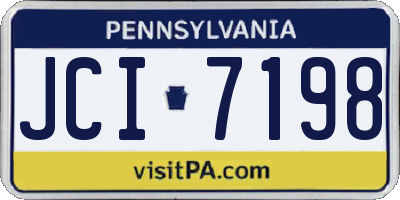 PA license plate JCI7198