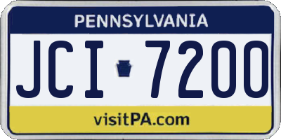 PA license plate JCI7200