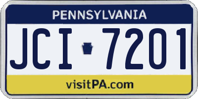 PA license plate JCI7201