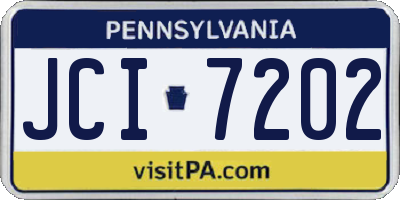 PA license plate JCI7202