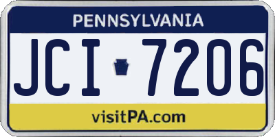 PA license plate JCI7206