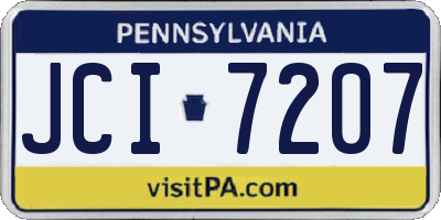 PA license plate JCI7207