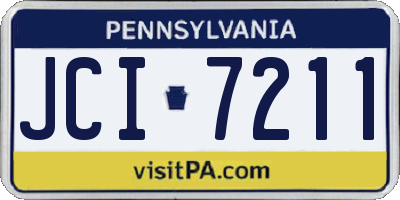 PA license plate JCI7211