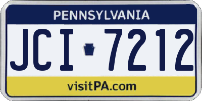 PA license plate JCI7212