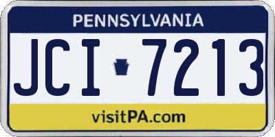 PA license plate JCI7213