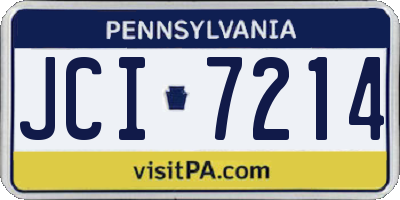 PA license plate JCI7214