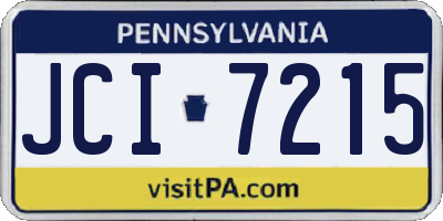 PA license plate JCI7215