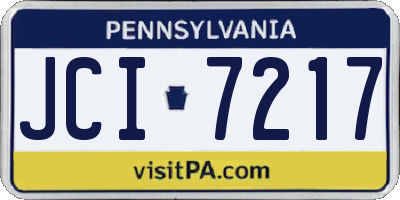 PA license plate JCI7217