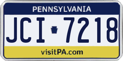 PA license plate JCI7218