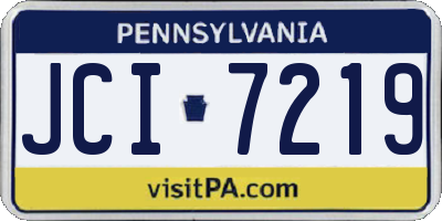 PA license plate JCI7219