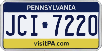 PA license plate JCI7220