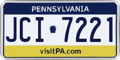 PA license plate JCI7221