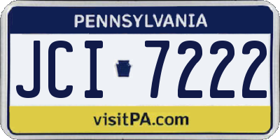 PA license plate JCI7222