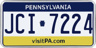 PA license plate JCI7224