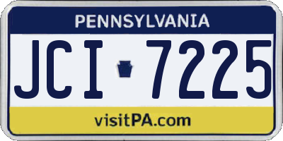 PA license plate JCI7225
