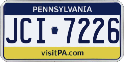 PA license plate JCI7226
