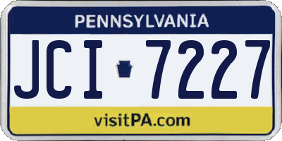 PA license plate JCI7227
