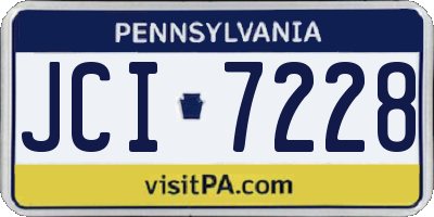 PA license plate JCI7228