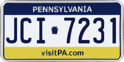 PA license plate JCI7231