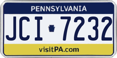 PA license plate JCI7232