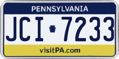 PA license plate JCI7233