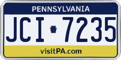 PA license plate JCI7235