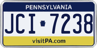 PA license plate JCI7238