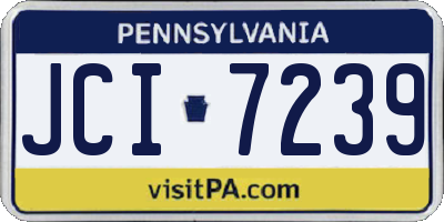 PA license plate JCI7239