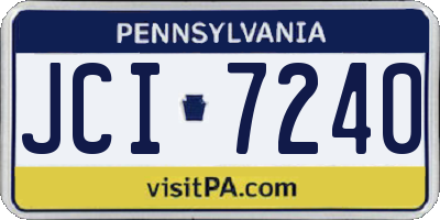 PA license plate JCI7240