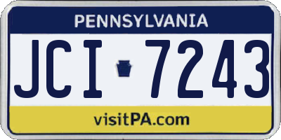PA license plate JCI7243
