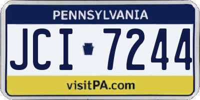PA license plate JCI7244
