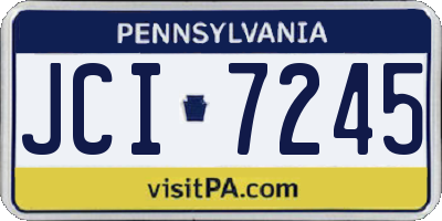 PA license plate JCI7245