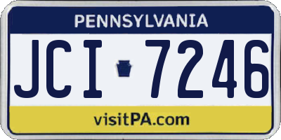 PA license plate JCI7246