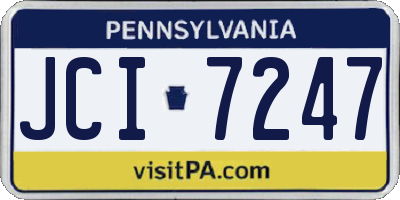 PA license plate JCI7247