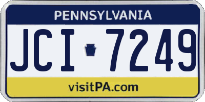 PA license plate JCI7249