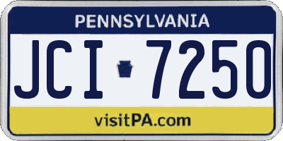 PA license plate JCI7250