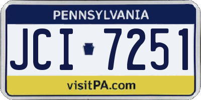 PA license plate JCI7251