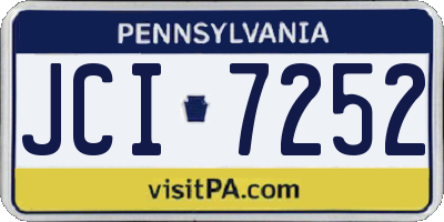 PA license plate JCI7252